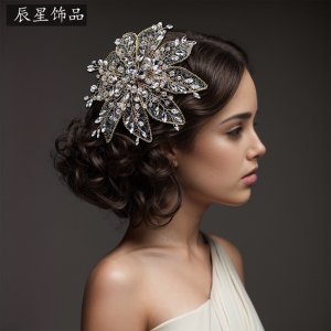 Gold Crystal Hair Clip, 