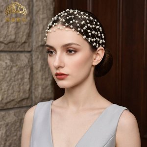Pearl Mesh Wide Beaded H