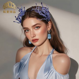 Blue Crystal Headband wi
